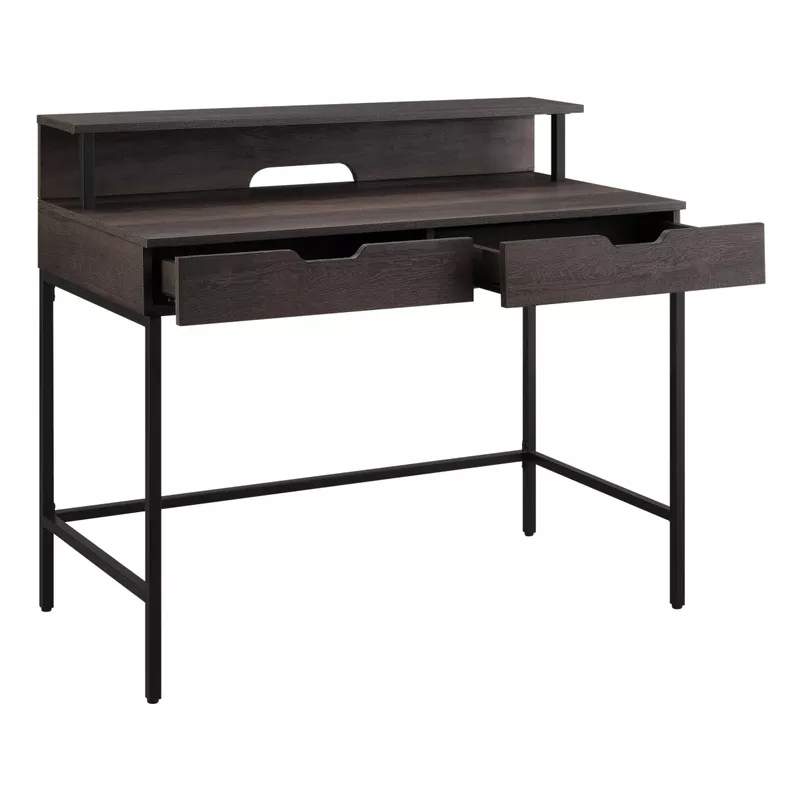 OSP Home Furnishings - Contempo 40" Desk with Shelf hutch - Brown