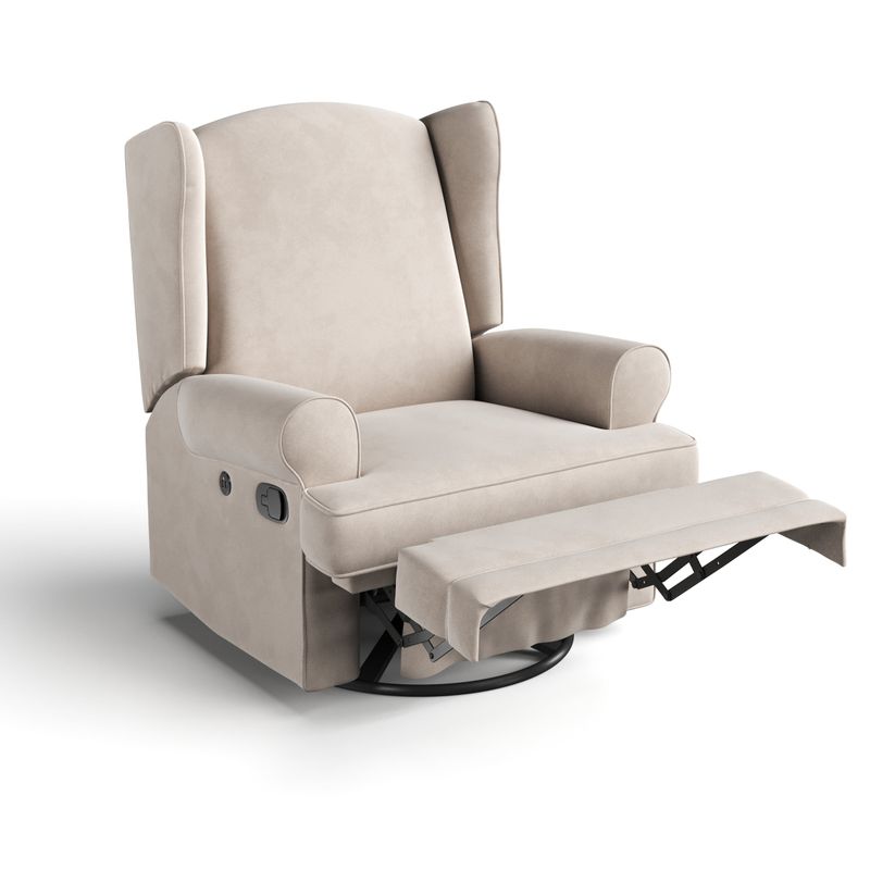 Storkcraft Serenity Wingback Upholstered Recline Glider - Ivory