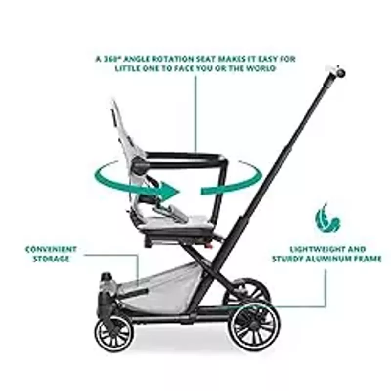 Dream On Me Drift Rider Baby Stroller in Gray, Lightweight Stroller with Compact Fold, Sturdy Design, 360 Degree Angle Rotation Travel Stroller