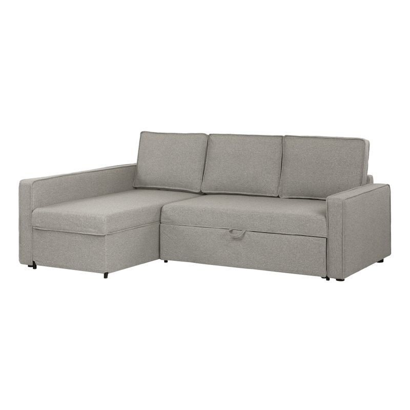 South Shore Live-it Cozy Sectional Sofa-Bed with Storage - gray fog