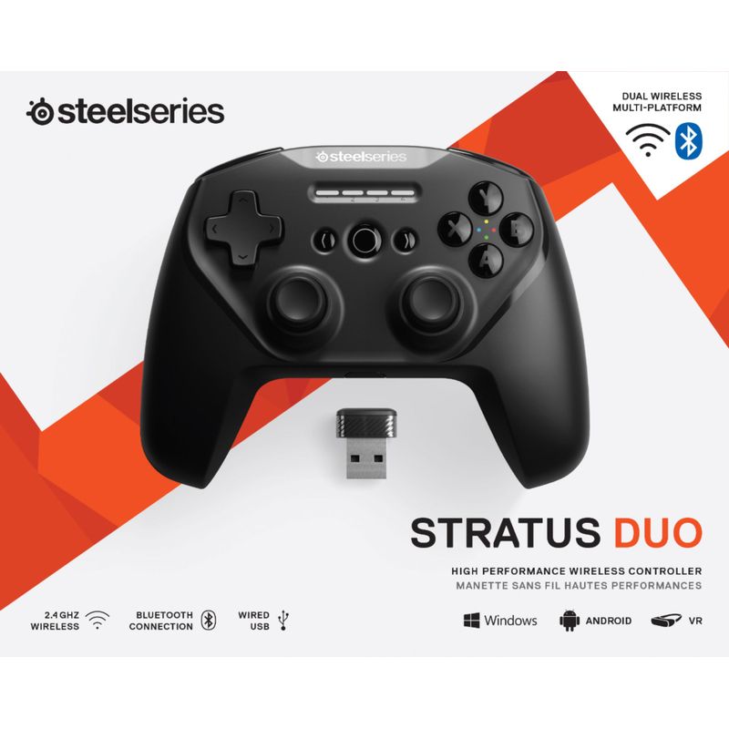 Alt View Zoom 15. SteelSeries - Stratus Duo Wireless Gaming Controller for Windows, Chromebooks, Android, and Select VR Headsets - Black
