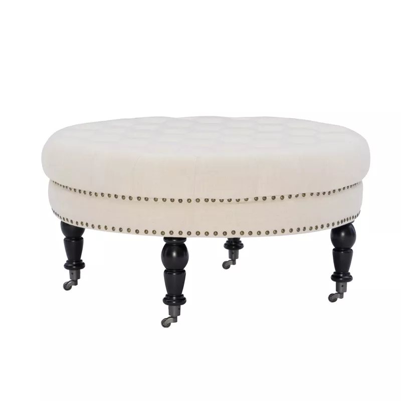 Sybil Round Ottoman Natural