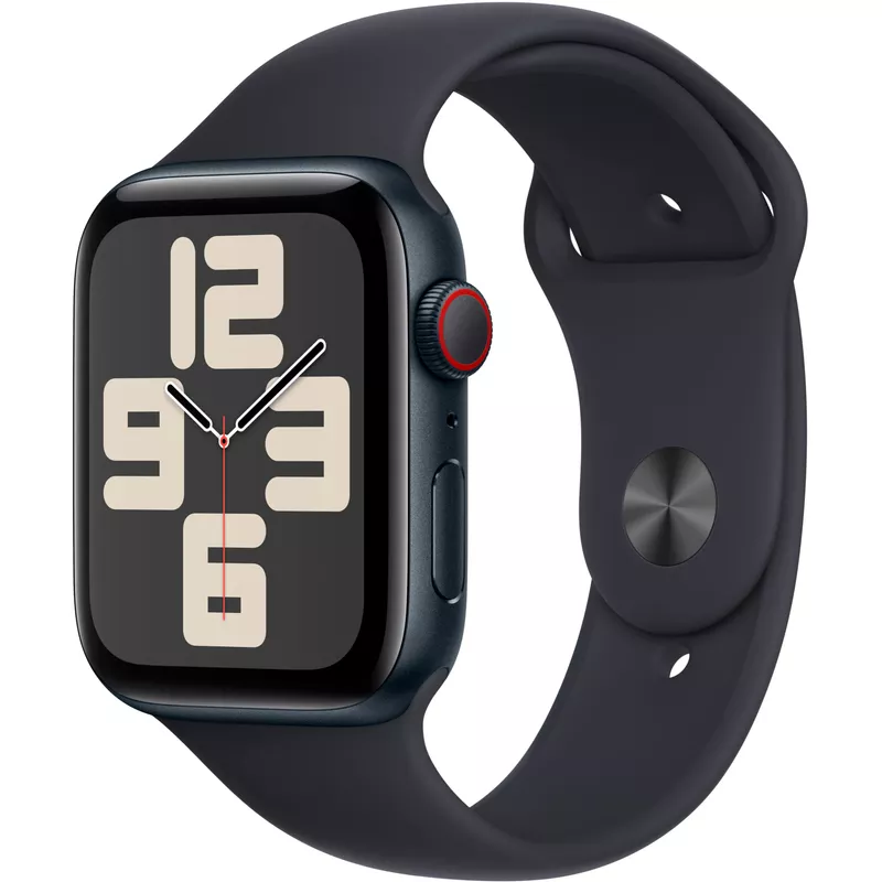 Apple Watch SE (GPS + Cellular) 44mm Midnight Aluminum Case with Midnight Sport Band - S/M - Midnight