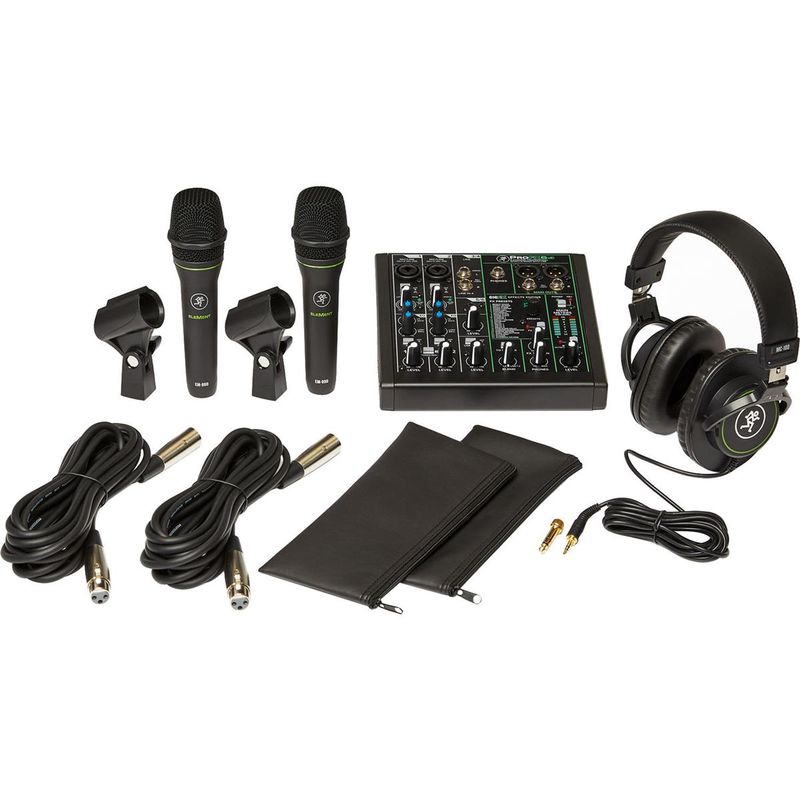 Mackie Performer Bundle with ProFX6v3 Effects Mixer with USB, 2x EM-89D Dynamic Mics and MC-100 Headphones