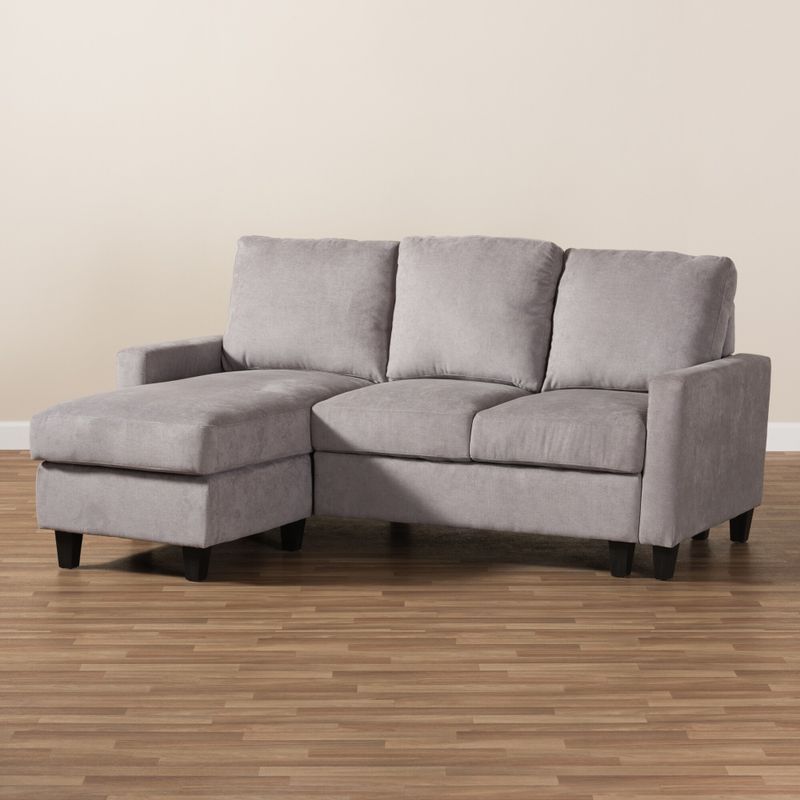 Modern Fabric Upholstered Reversible Sectional Sofa by Baxton Studio - Grey