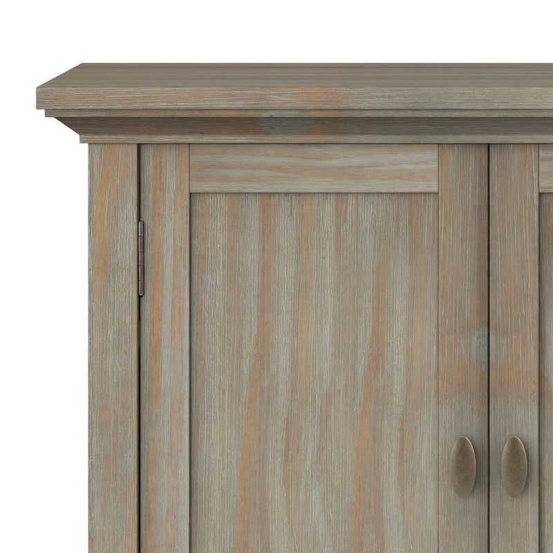 WYNDENHALL Mansfield SOLID WOOD 32 inch Wide Transitional Low Storage Cabinet - 32"w x 14"d x 31"h - Rustic Natural Aged Brown