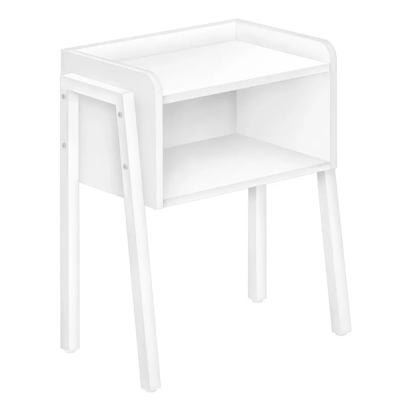 Accent Table/ Side/ End/ Nightstand/ Lamp/ Living Room/ Bedroom/ Metal/ Laminate/ White/ Contemporary/ Modern