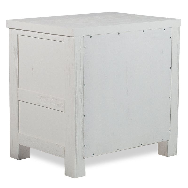 Taylor & Olive Bergamot Wirebrushed White Wood Nightstand - White - 1-drawer