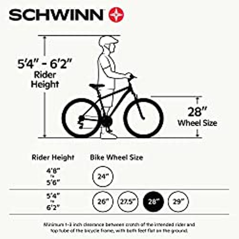 Schwinn Network Adult Hybrid Bike, 700c Wheels, 21-Speed Drivetrain, Linear Pull Brakes Network 3.0 18-Inch Frame/White