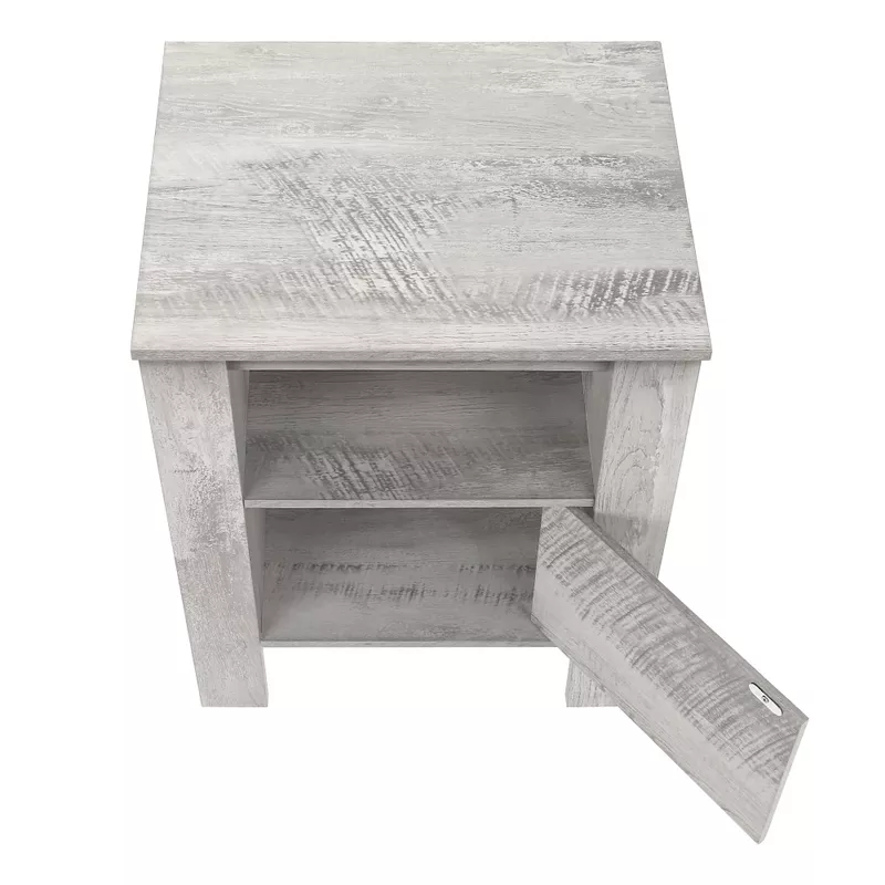 Accent Table/ Side/ End/ Nightstand/ Lamp/ Storage/ Living Room/ Bedroom/ Laminate/ Grey/ Transitional