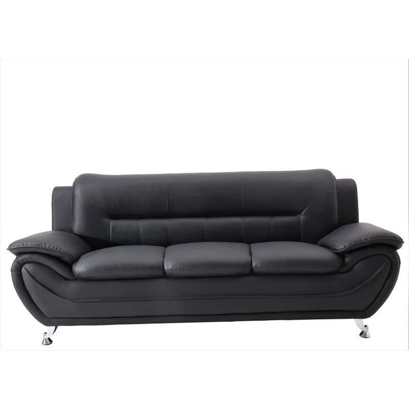 Sanuel 79.2" Faux Leather Pillow Top Arm Sofa - Grey