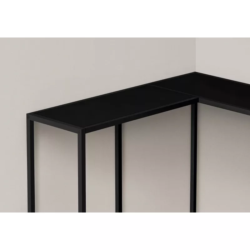 Accent Table/ Console/ Entryway/ Narrow/ Corner/ Living Room/ Bedroom/ Metal/ Laminate/ Black/ Contemporary/ Modern