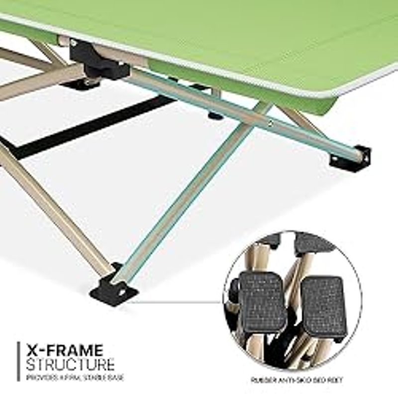 MoNiBloom Folding Camping Cots for Adults, Heavy Duty Portable Sleeping Bed Cot with Pillow and Carry Bag for Camp Office Use Outdoor...