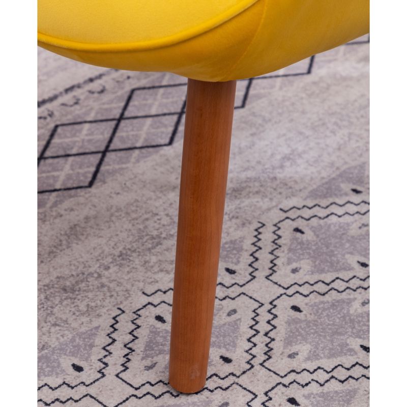 Carson Carrington Aasen Silky Velvet Tufted Accent Chair with Ottoman - Yellow
