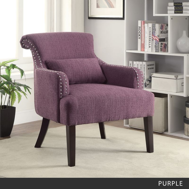 Furniture of America Romera Contemporary Accent Chair - Purple