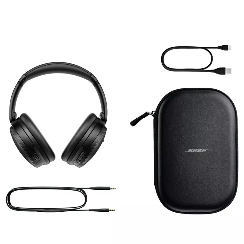 Bose QuietComfort Wireless Noise Cancelling Over-Ear Headphones, White Smoke With Power Bank