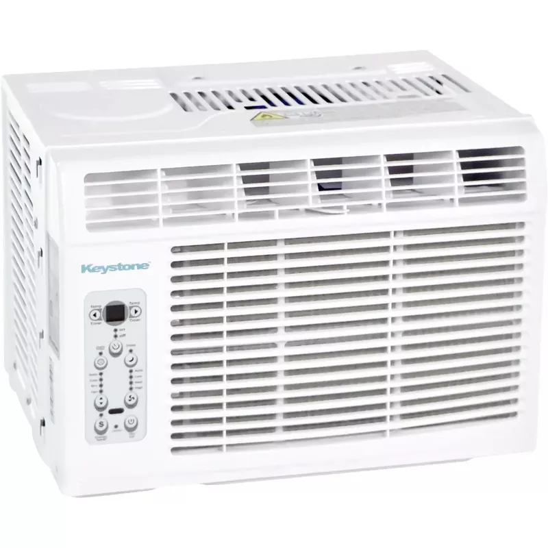 Keystone - 8,000 BTU 115V Window/Wall Air Conditioner with 3,500 BTU Supplemental Heat Capability