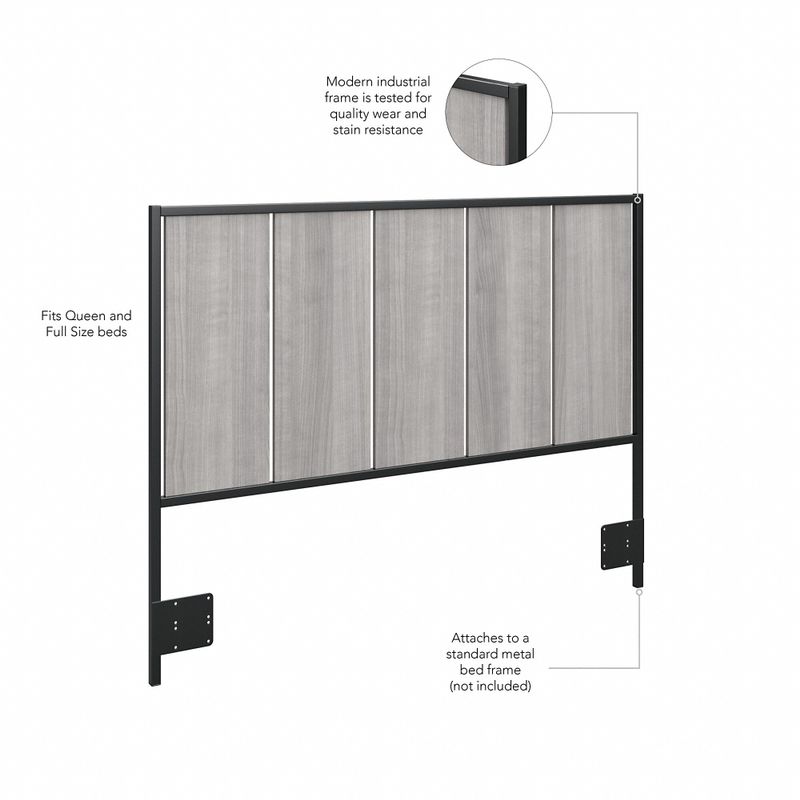 Atria Full/Queen Size Headboard by Bush Furniture - Platinum Gray
