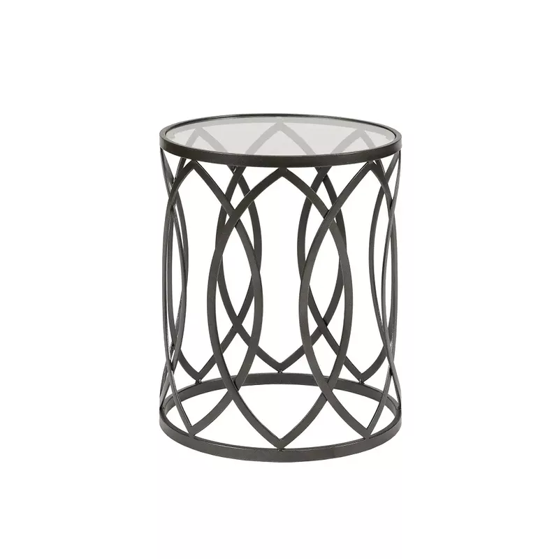 Aria Black Metal Eyelet Accent Table