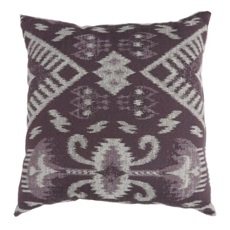 Contemporary Fabric 17" x 17" Throw Pillows in Purple (Set of 2)