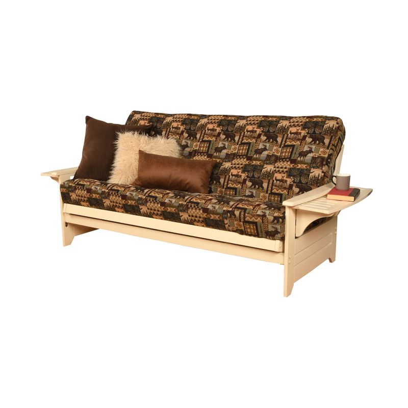 Copper Grove Dixie Futon Frame in Antique White Wood with Innerspring Mattress - Peter's Cabin