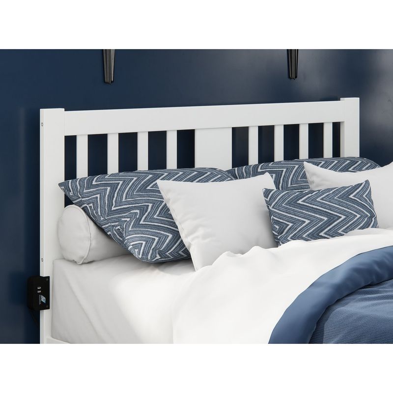 Tahoe Headboard with USB Turbo Charger - White - Twin