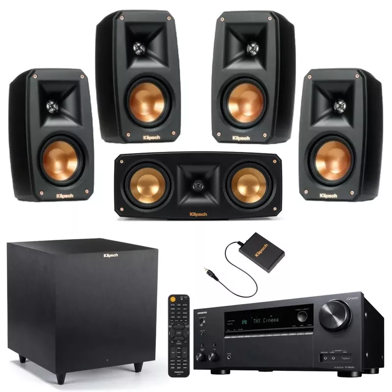 Klipsch Reference Theater Pack 5.1-Channel Speaker System + Onkyo TX-NR696 7.2-Channel Network A/V Receiver
