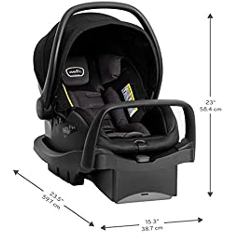 Evenflo Pivot Suite Travel System with LiteMax Infant Car Seat with Anti-Rebound Bar Dunloe Black
