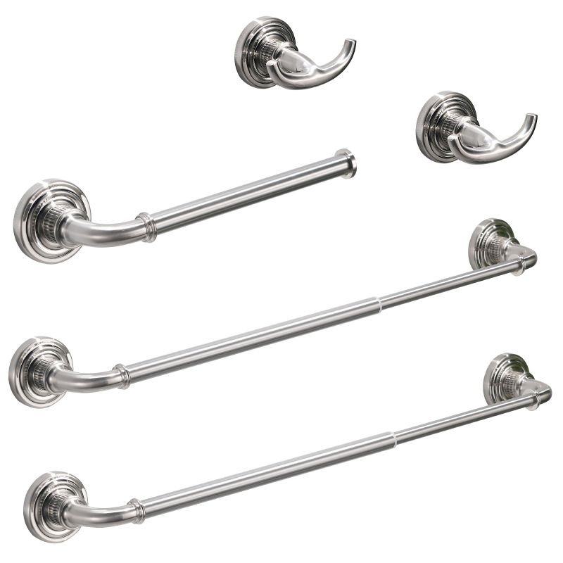 Brushed Multi-piece 304 Stainless Steel Bathroom Hanger - Silver - Brushed