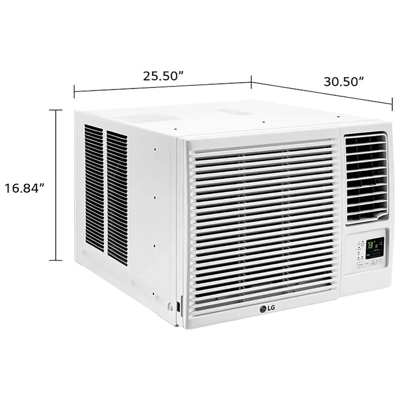 LG - 18,000 BTU Window Air Conditioner and 12,000 BTU Heater - White