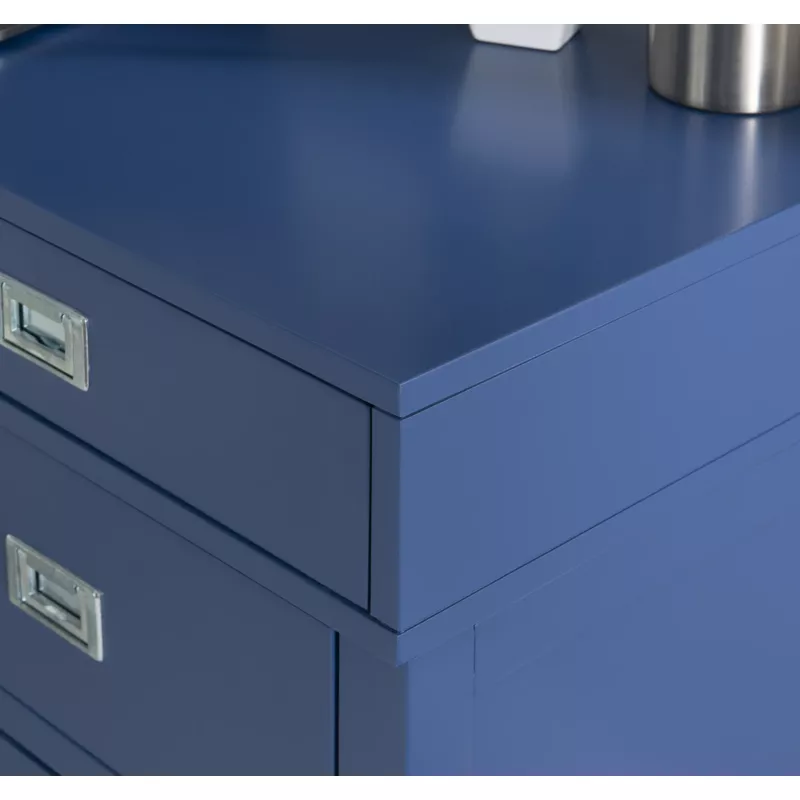 Pervis Side Storage Desk Navy