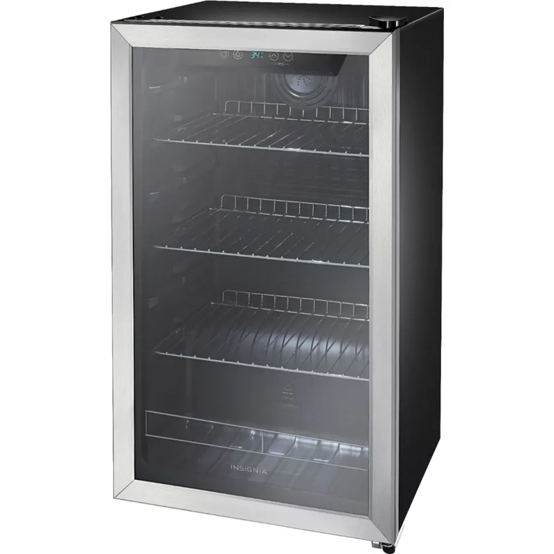 Insignia™ - 115-Can Beverage Cooler - Stainless Steel