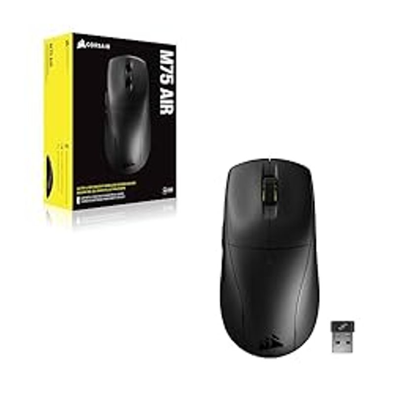 Corsair M75 AIR Wireless Ultra Lightweight Gaming Mouse  2.4GHz & Bluetooth  26,000 DPI  Up to 100hrs Battery  iCUE Compatible  Black
