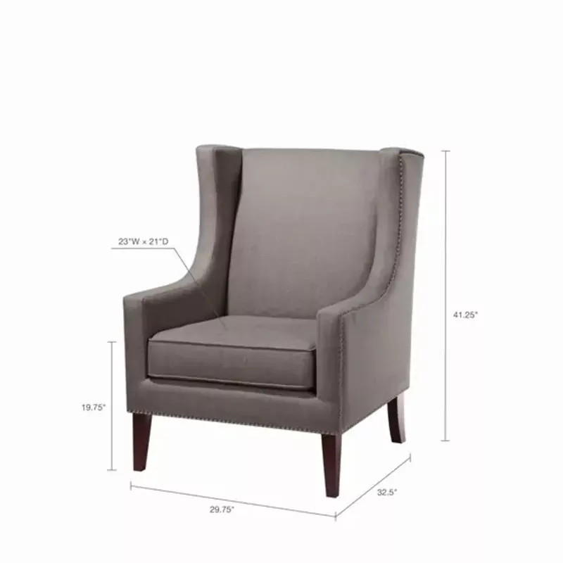 Dark Gray Barton Wing Chair