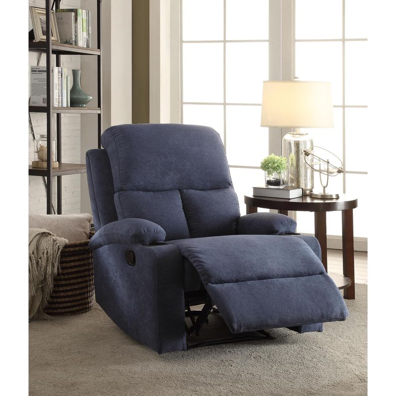 Acme Furniture Rosia Linen Recliner in Multicolor - Blue Linen