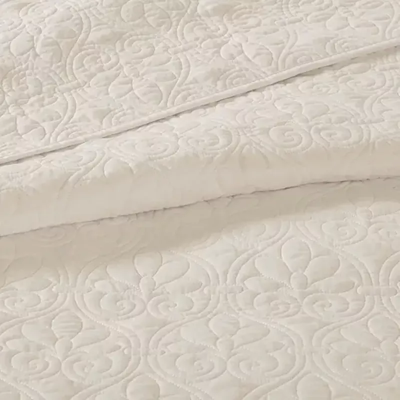 Cream Quebec Reversible Bedspread Set Full