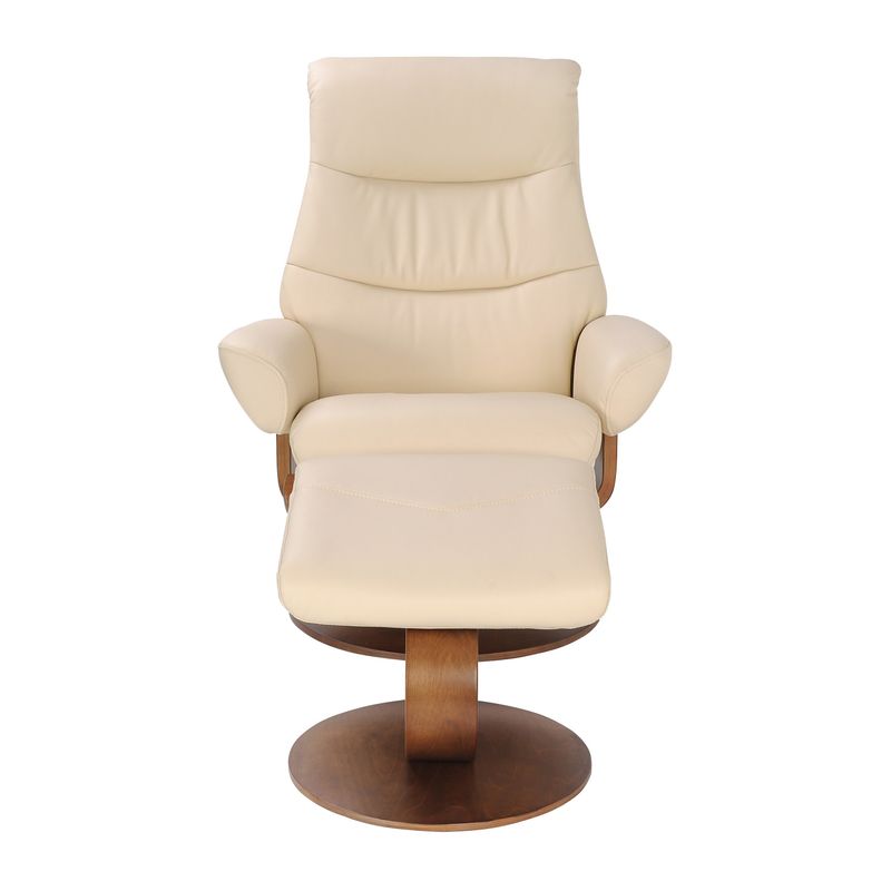 Mooncroft Recliner and Ottoman - Taupe