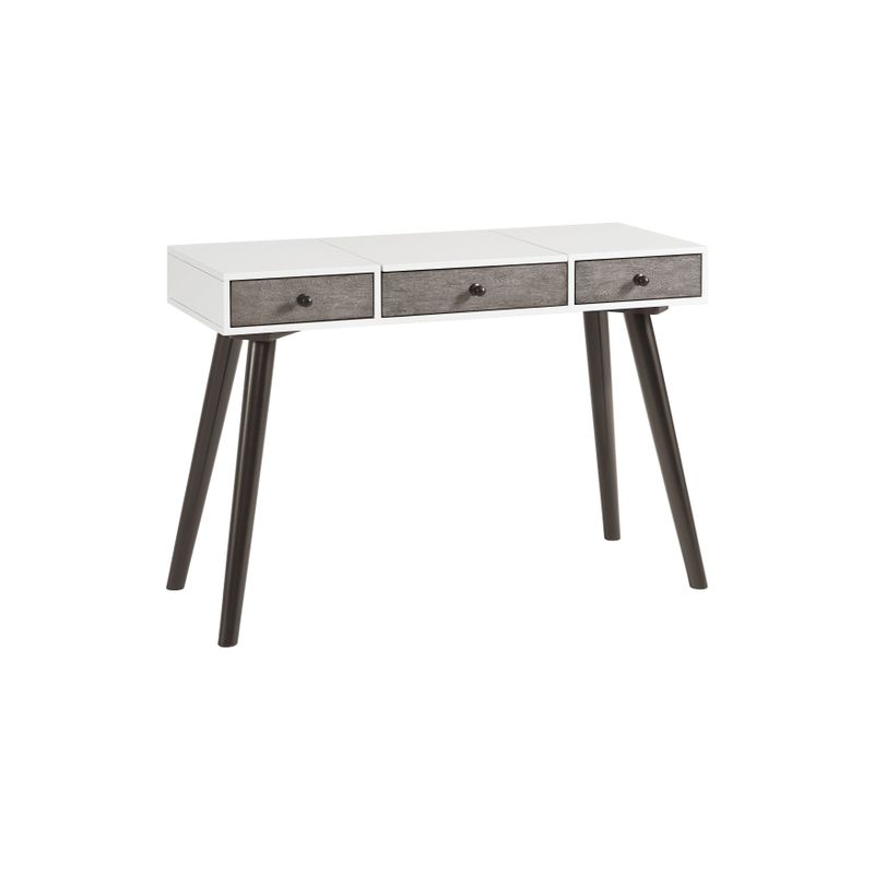 Mid-Century Modern 2 Drawer Vanity/Desk by Martin Svensson Home - White/Grey/Black