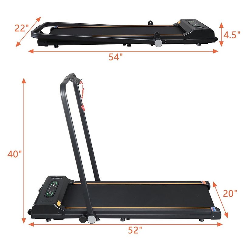 Single Function Electric Treadmill with LED Display - Black
