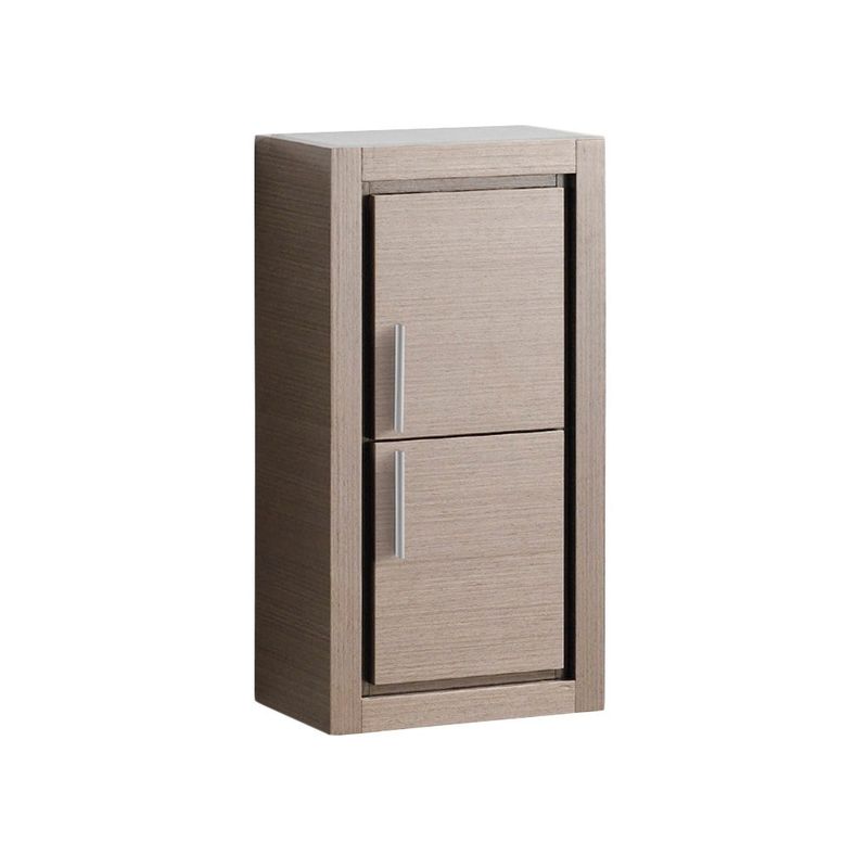 Fresca Grey Oak Bathroom Linen Side Cabinet with 2 Doors - Gray Oak
