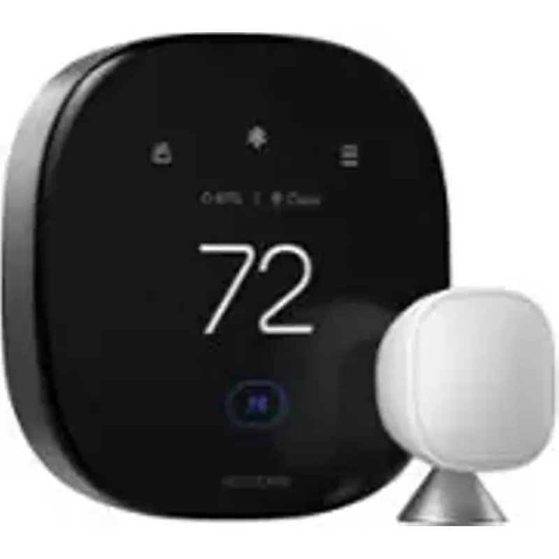 ecobee - Premium Smart Programmable Touch-Screen Thermostat with Siri, Alexa, Apple HomeKit and Google Assistant - Black