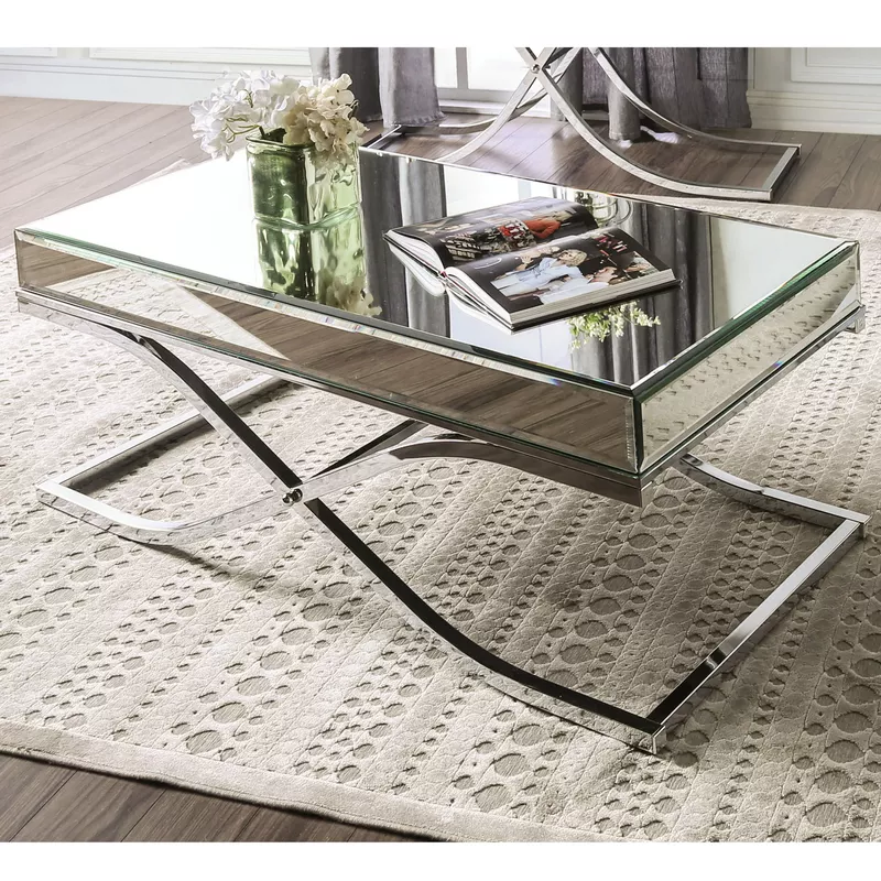 Contemporary Metal Coffee Table in Chrome