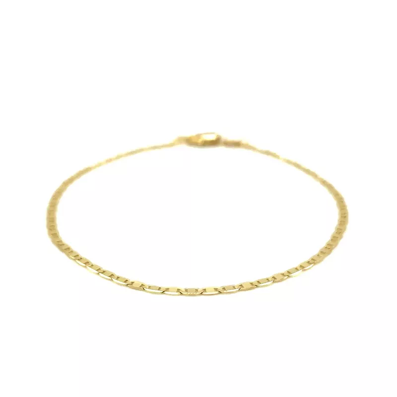 10k Yellow Gold Mariner Link Anklet 1.7mm (10 Inch)