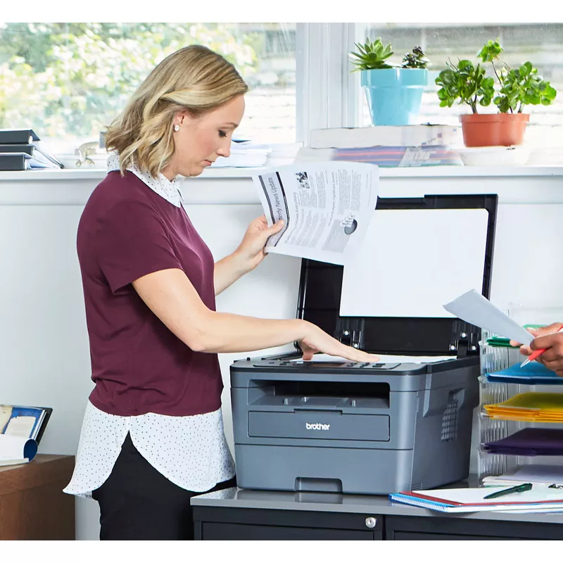 Brother - HL-L2390DW Wireless Black-and-White All-In-One Refresh Subscription Eligible Laser Printer - Gray