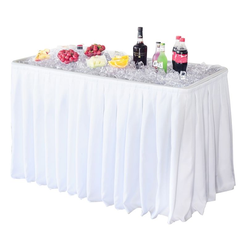 Modern Home 4-inch Party Ice Bin Table with Skirt - White