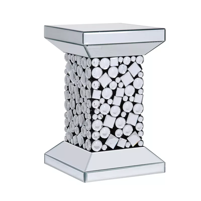 ACME Kachina End Table, Mirrored & Faux Gems