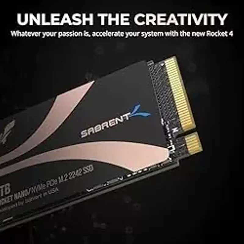 SABRENT Rocket 1TB 2242 DRAM-Less M.2 PCIe Gen 4 NVMe SSD (SB-2142-1TB)