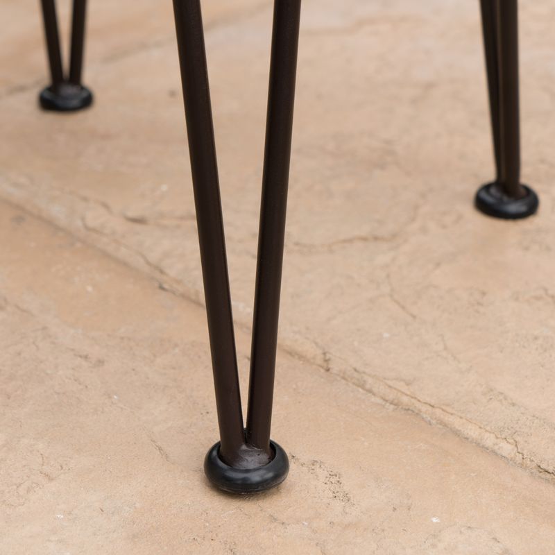 Denali Outdoor Industrial Wood Barstool (Set of 4) by Christopher Knight Home - Teak Finish + Rustic Metal