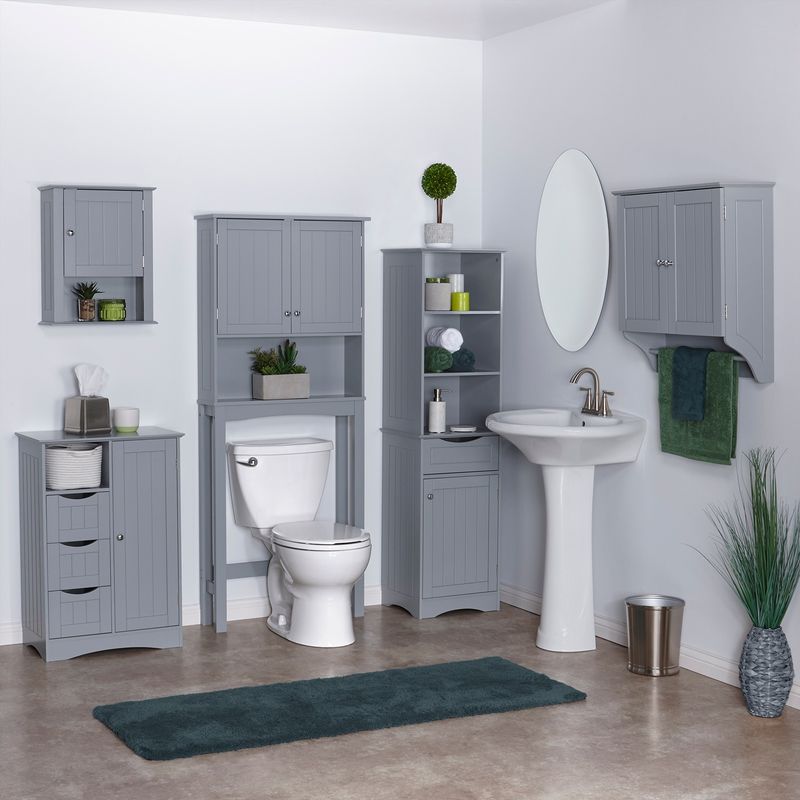 RiverRidge Ashland Collection with Single-Door Wall Cabinet - White