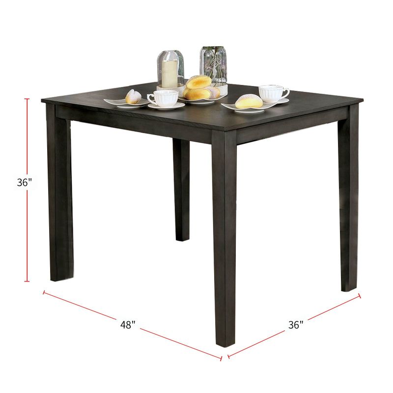 Dining Table Set, Weathered Gray and Beige - 5-Piece Set